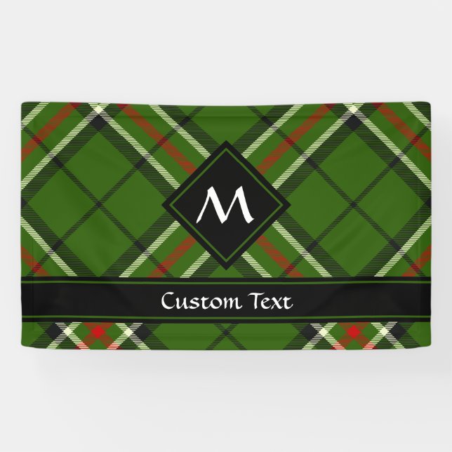 Green, Black, Red and White Tartan Banner (Horizontal)
