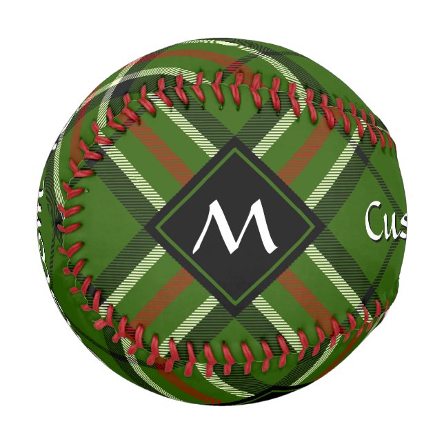 Green, Black, Red and White Tartan Baseball (Front Left)
