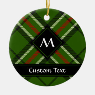 Green, Black, Red and White Tartan Ceramic Ornament