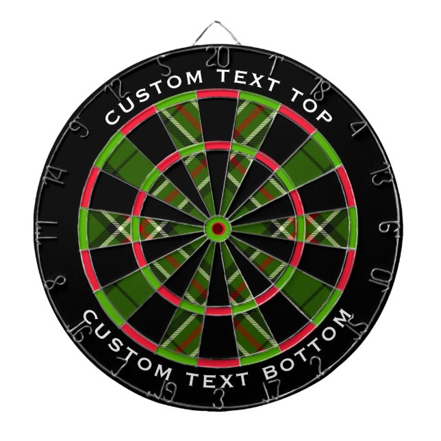 Green, Black, Red and White Tartan Dartboard (Front)