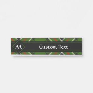 Green, Black, Red and White Tartan Door Sign