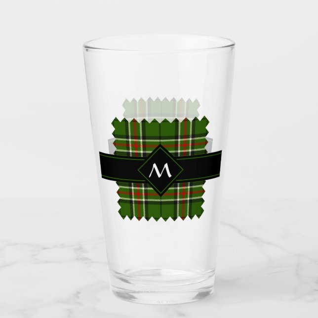 Green, Black, Red and White Tartan Glass (Front)
