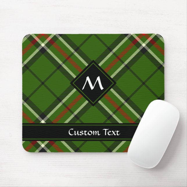 Green, Black, Red and White Tartan Mouse Pad (With Mouse)