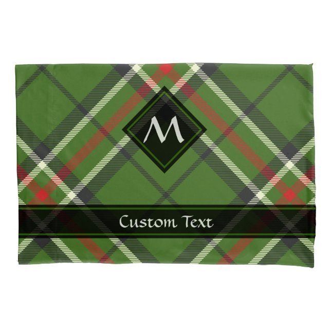 Green, Black, Red and White Tartan Pillowcase (Front)