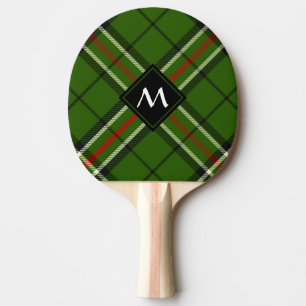 Green, Black, Red and White Tartan Ping Pong Paddle
