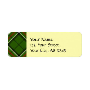 Green, Black, Red and White Tartan Return Address Label
