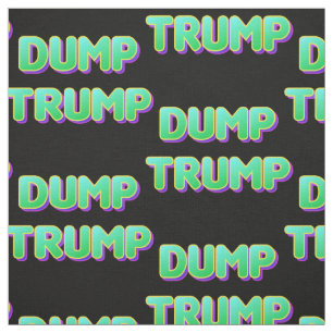 Green Black Retro Dump Trump Fabric
