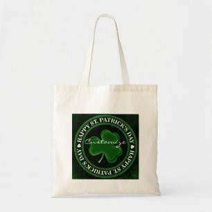green/black Shamrock St Patrick's Day black Tote Bag