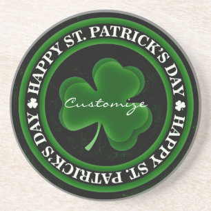 green/black Shamrock St Patrick's Day Irish Pride Coaster