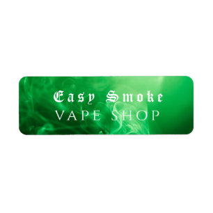 Green Black Smoke Vape Shop Business Return Address Label