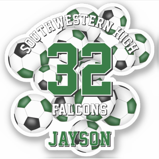 green black soccer team colours boys girls (Front)