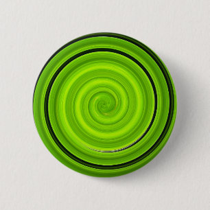 Green-black spiral pattern 6 cm round badge