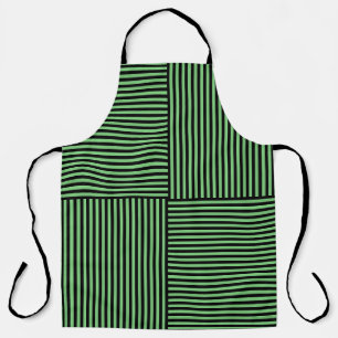 Green Black Stripes Pattern Apron