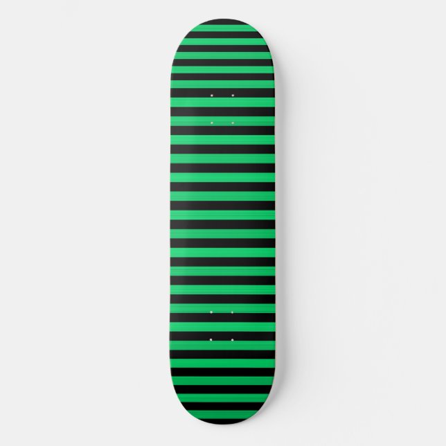 Green Black Stripes Pattern Skateboard (Front)