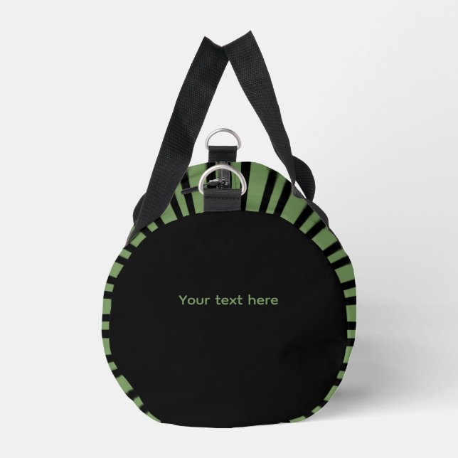 Green Black Stripes Personalize Pattern Small Duffle Bag (Left)