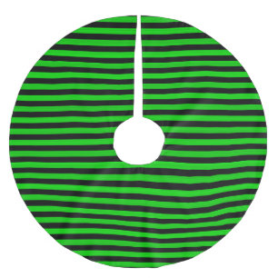 Green Black Stripes Seamless Pattern Brushed Polyester Tree Skirt