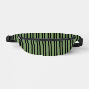 Green Black Stripes Seamless Pattern Bum Bags