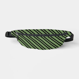 Green Black Stripes Seamless Pattern Bum Bags