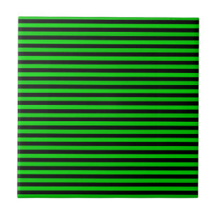 Green Black Stripes Seamless Pattern Ceramic Tile