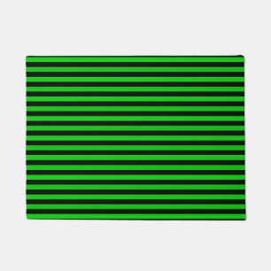 Green Black Stripes Seamless Pattern Doormat