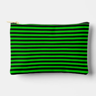 Green Black Stripes Seamless Pattern Small Accessory Pouch