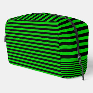 Green Black Stripes Seamless Pattern Toiletry Bag