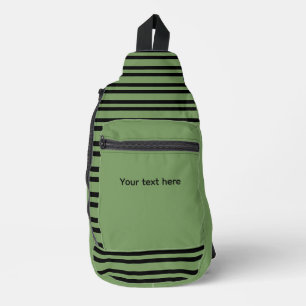 Green Black Stripes Seamless Personalise Pattern Sling Bag
