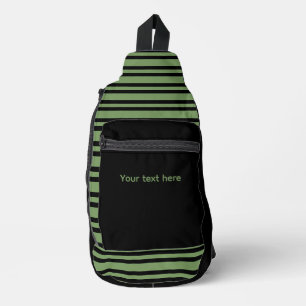 Green Black Stripes Seamless Personalize Pattern Sling Bag