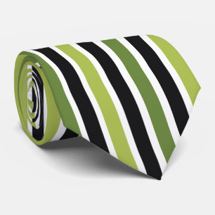 Green Black Stripes Tie