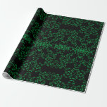 Green & Black Swirl Gothic Wedding Wrapping Paper<br><div class="desc">Our beautiful swirl design lends a modern element to this purple and black gothic wedding collection.  Perfect for a dark themed wedding or Halloween affair.</div>