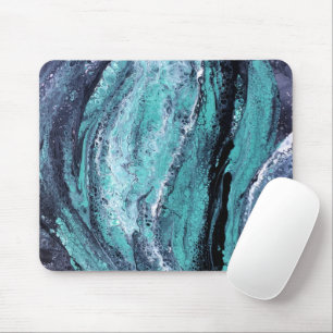 Green Black Swirl Mouse Pad