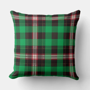 Green Black Tartan Plaid Pattern Cushion