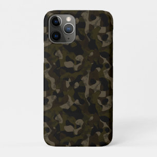 Green, black, taupe and brown camo abstract iPhone 11 pro case