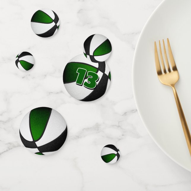 green black team colours basketball party confetti (Group)