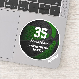 Green black team colours boys girls basketball