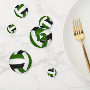 green black team colours kids volleyball party confetti