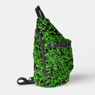 Green Black Triangle Pattern Sling Bag