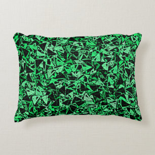 Green Black Triangle Seamless Pattern Decorative Cushion