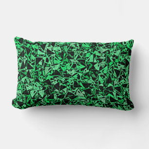 Green Black Triangle Seamless Pattern Lumbar Cushion