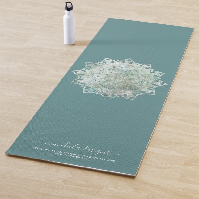 Green black two sided Mandala Yoga Mat (In Situ)
