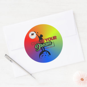 green black typography  classic round sticker