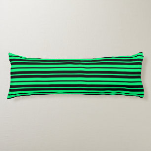 Green Black Vertical Stripes Pattern Design Body Cushion