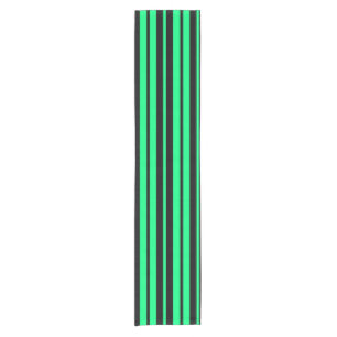 Green Black Vertical Stripes Pattern Design Short Table Runner