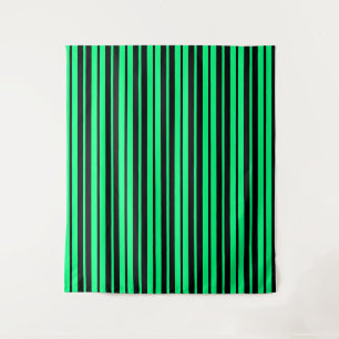 Green Black Vertical Stripes Pattern Design Tapestry