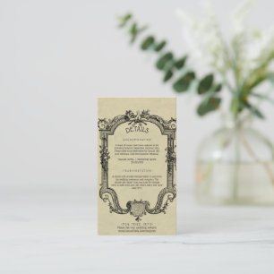 Green Black Vintage Classic Wedding Enclosure Card