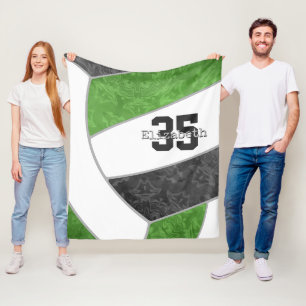 green black volleyball girls custom name  fleece blanket