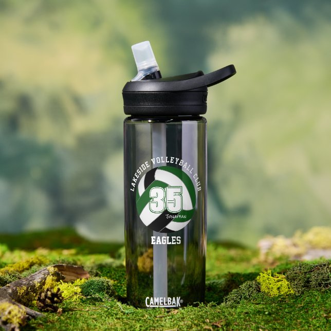 green black volleyball team colours w jersey numbe water bottle (Outdoor)