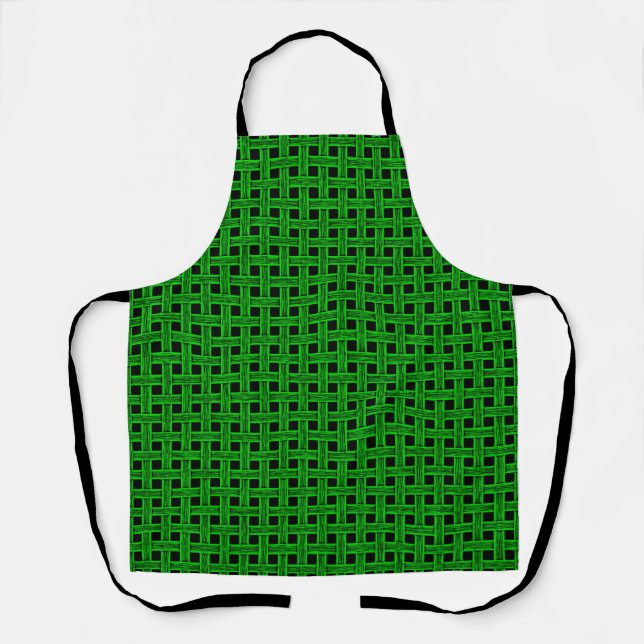 Green Black Weave Pattern Apron (Front)