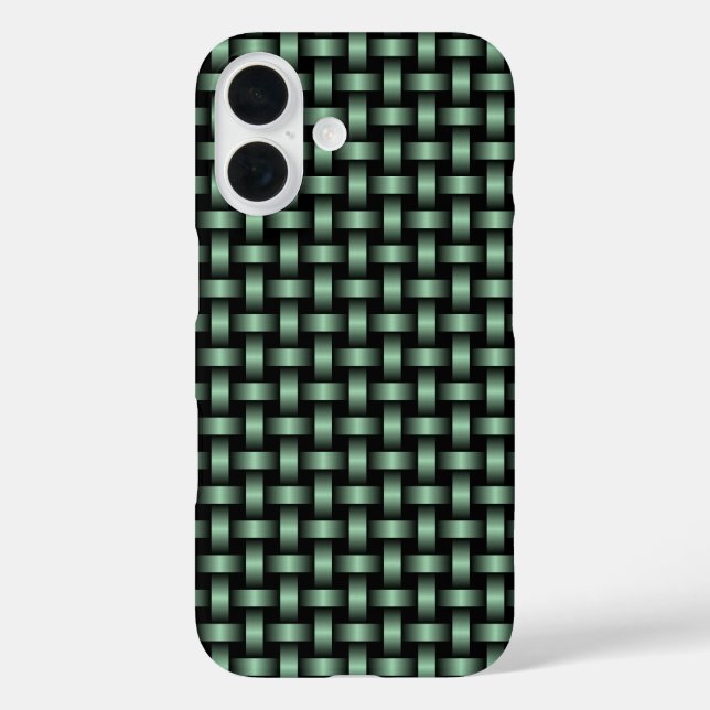Green Black Weave Pattern Case-Mate iPhone Case (Back)