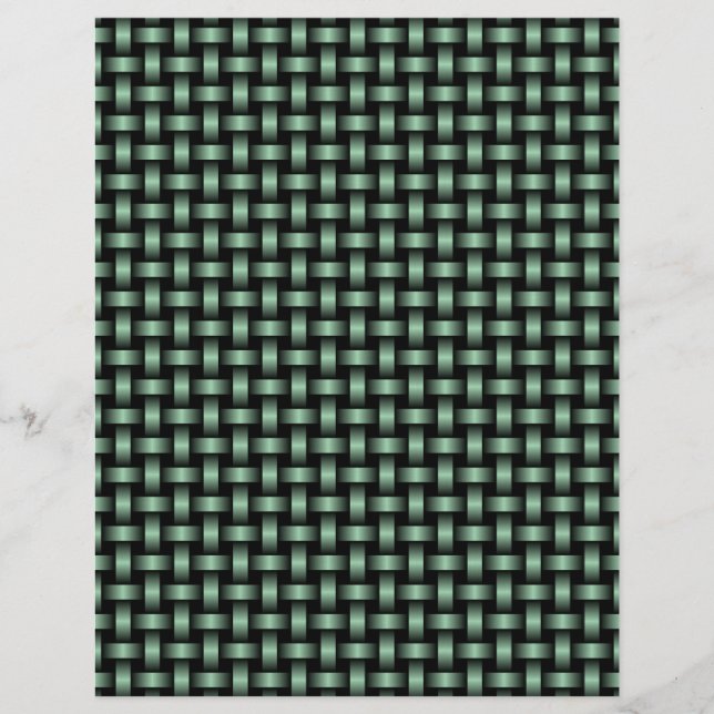 Green Black Weave Pattern Custom Letterhead (Front)